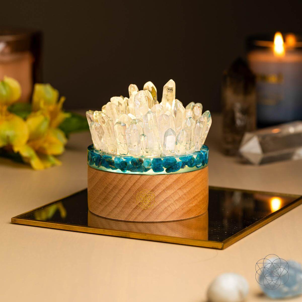 Find My Voice - Quartz & Apatite Lamp of Blooming Confidence by Conscious Items