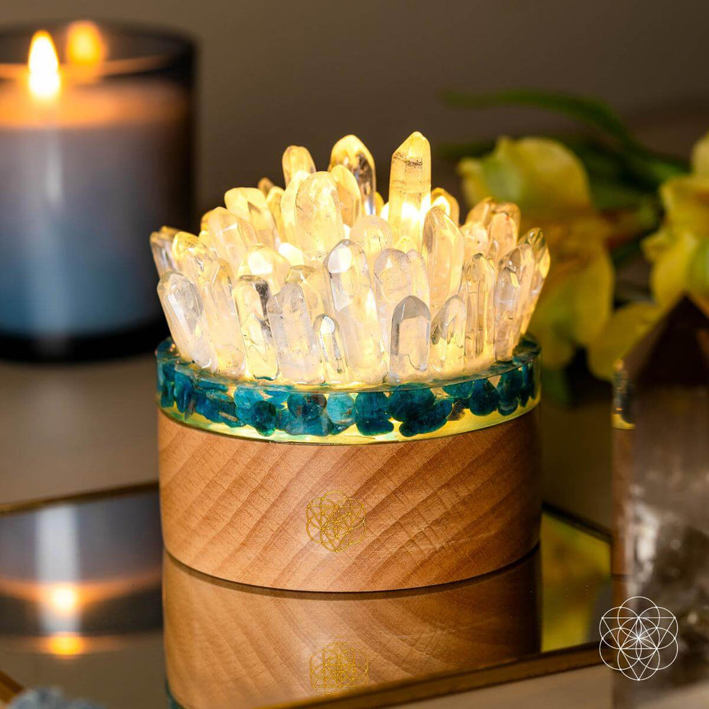 Find My Voice - Quartz & Apatite Lamp of Blooming Confidence by Conscious Items