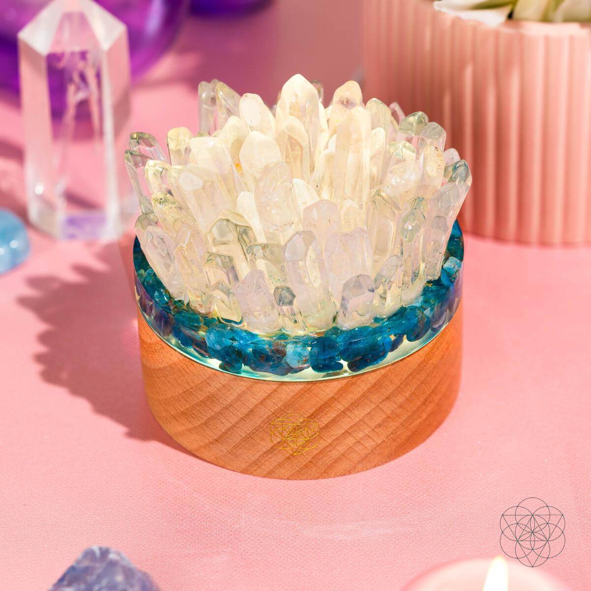Find My Voice - Quartz & Apatite Lamp of Blooming Confidence by Conscious Items