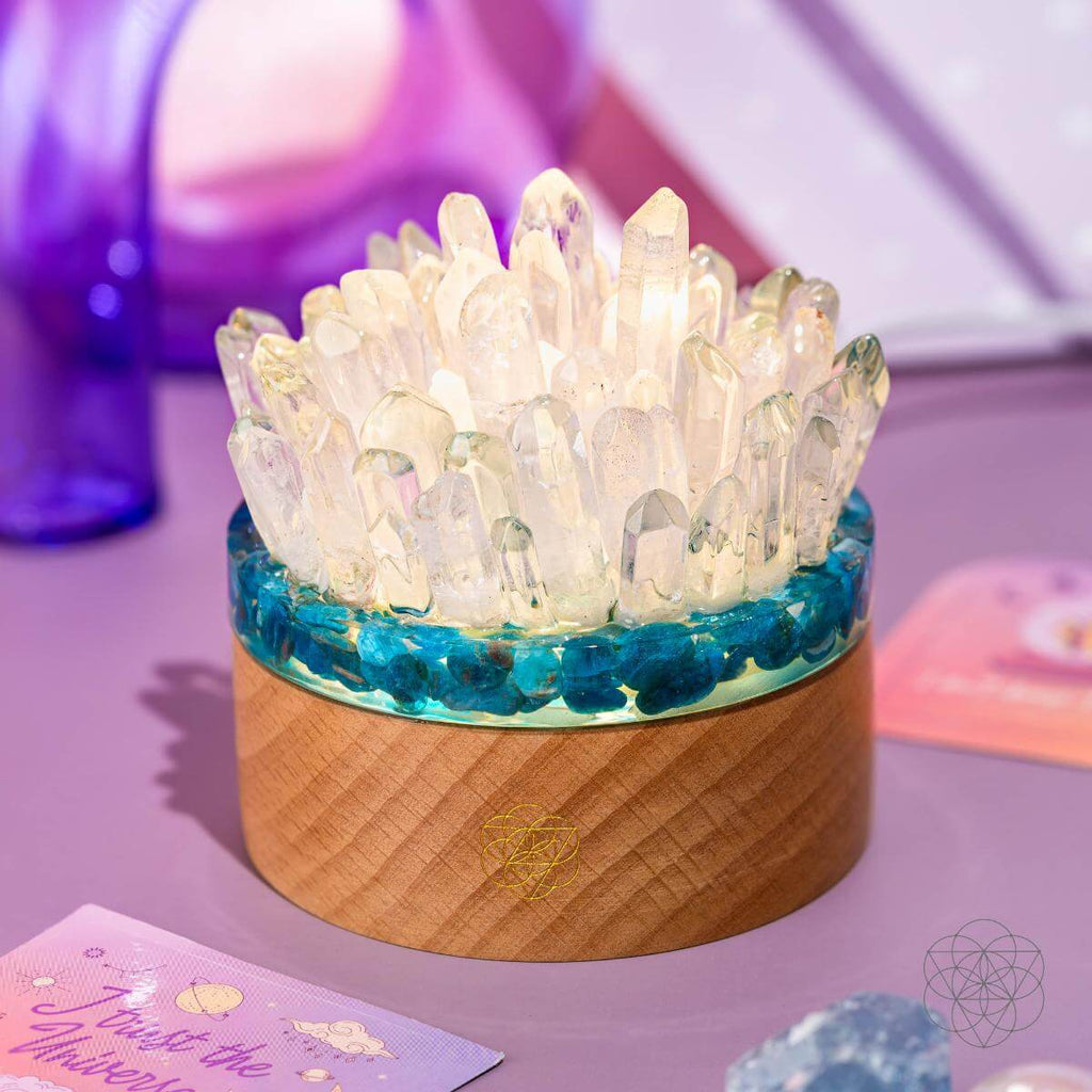 Find My Voice - Quartz & Apatite Lamp of Blooming Confidence by Conscious Items