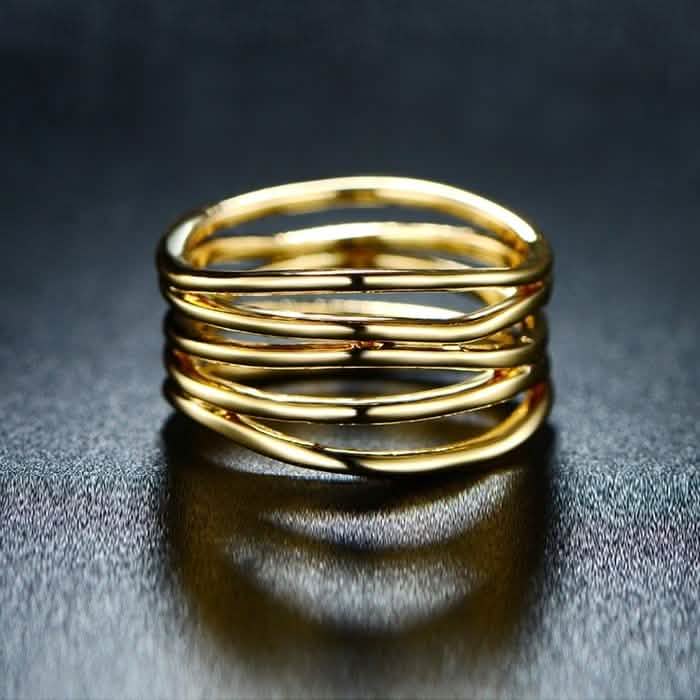 Five Layer Stack Ring in 18K Gold Plating - Assorted Sizes by DailySale