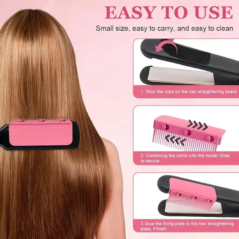 Flat Iron Comb, ABS Plastic Handle Hair Straightener Comb Attachment by DailySale