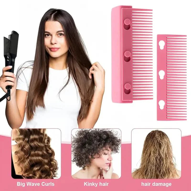 Flat Iron Comb, ABS Plastic Handle Hair Straightener Comb Attachment by DailySale