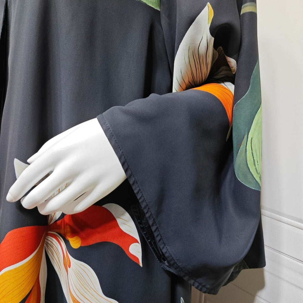 Floral Print Open Abaya with Matching Hijab (MOA287) by Mariam's Collection