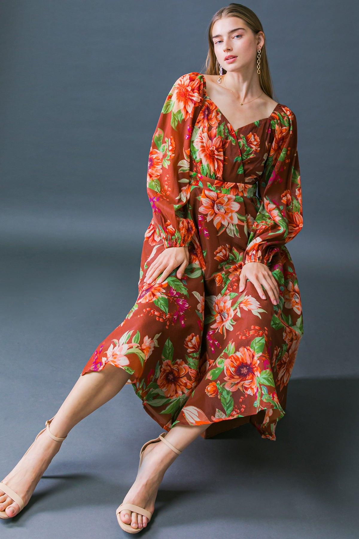 LET IT HAPPEN WOVEN ORGNZA MIDI DRESS by Flying Tomato