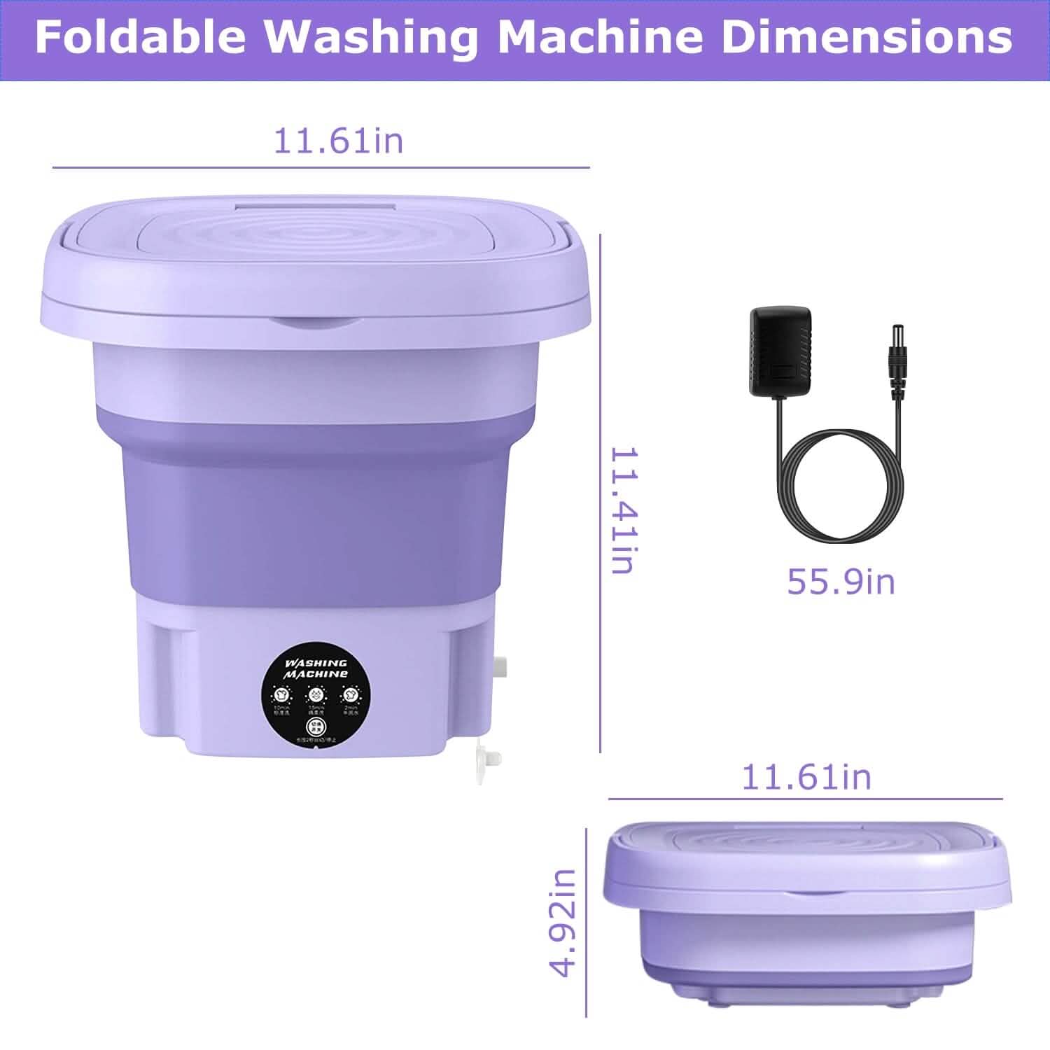 Foldable Laundry Machine with Detachable Drain Basket by DailySale