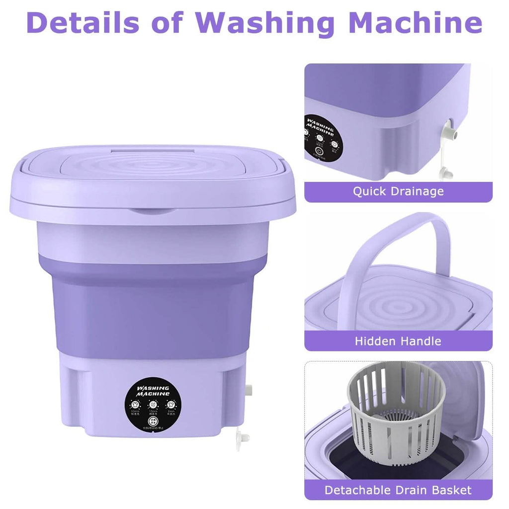 Foldable Laundry Machine with Detachable Drain Basket by DailySale
