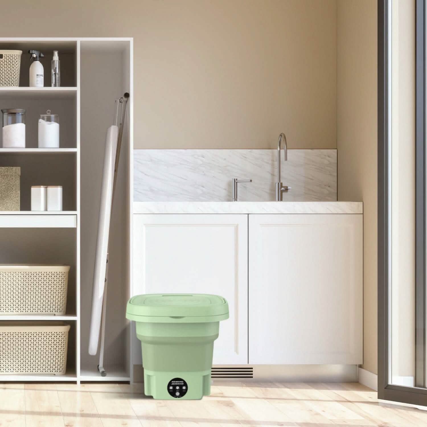 Foldable Laundry Machine with Detachable Drain Basket by DailySale