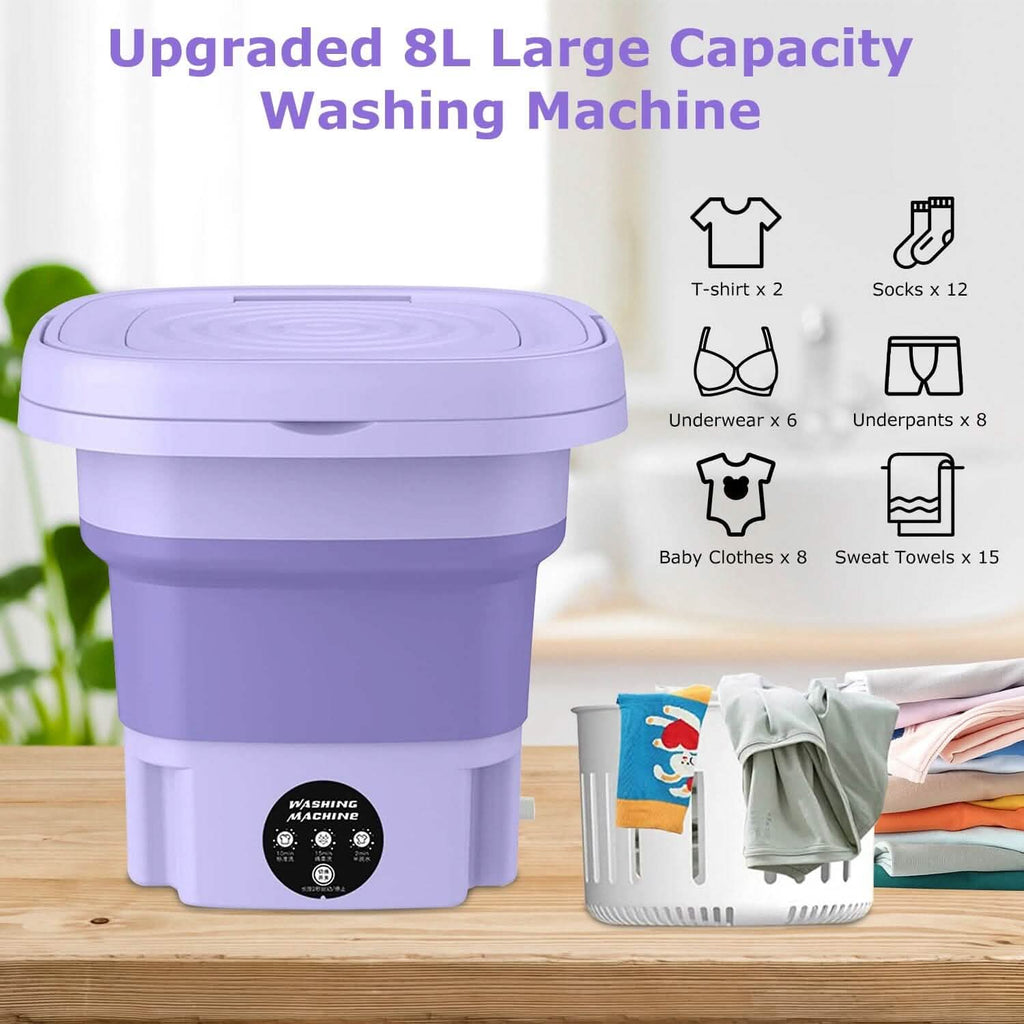 Foldable Laundry Machine with Detachable Drain Basket by DailySale
