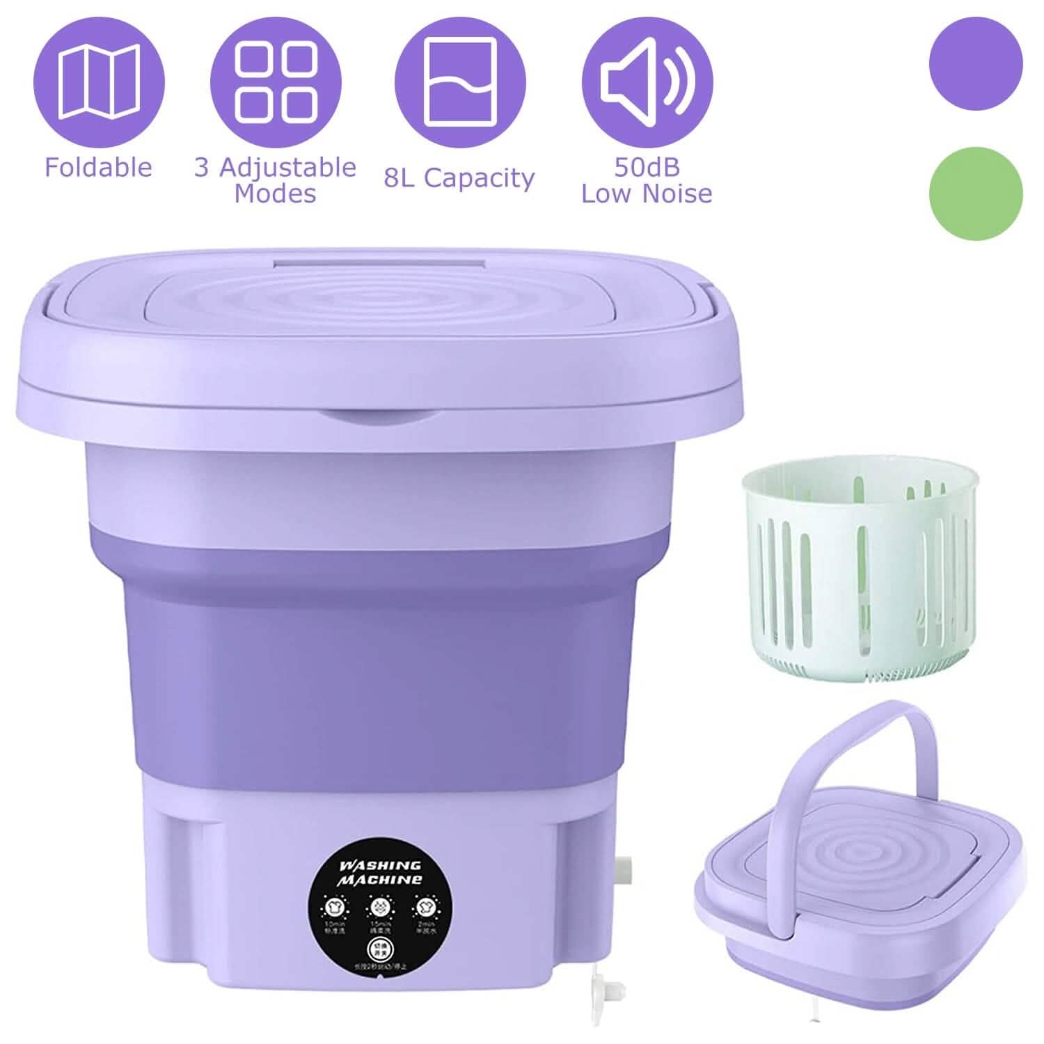 Foldable Laundry Machine with Detachable Drain Basket by DailySale