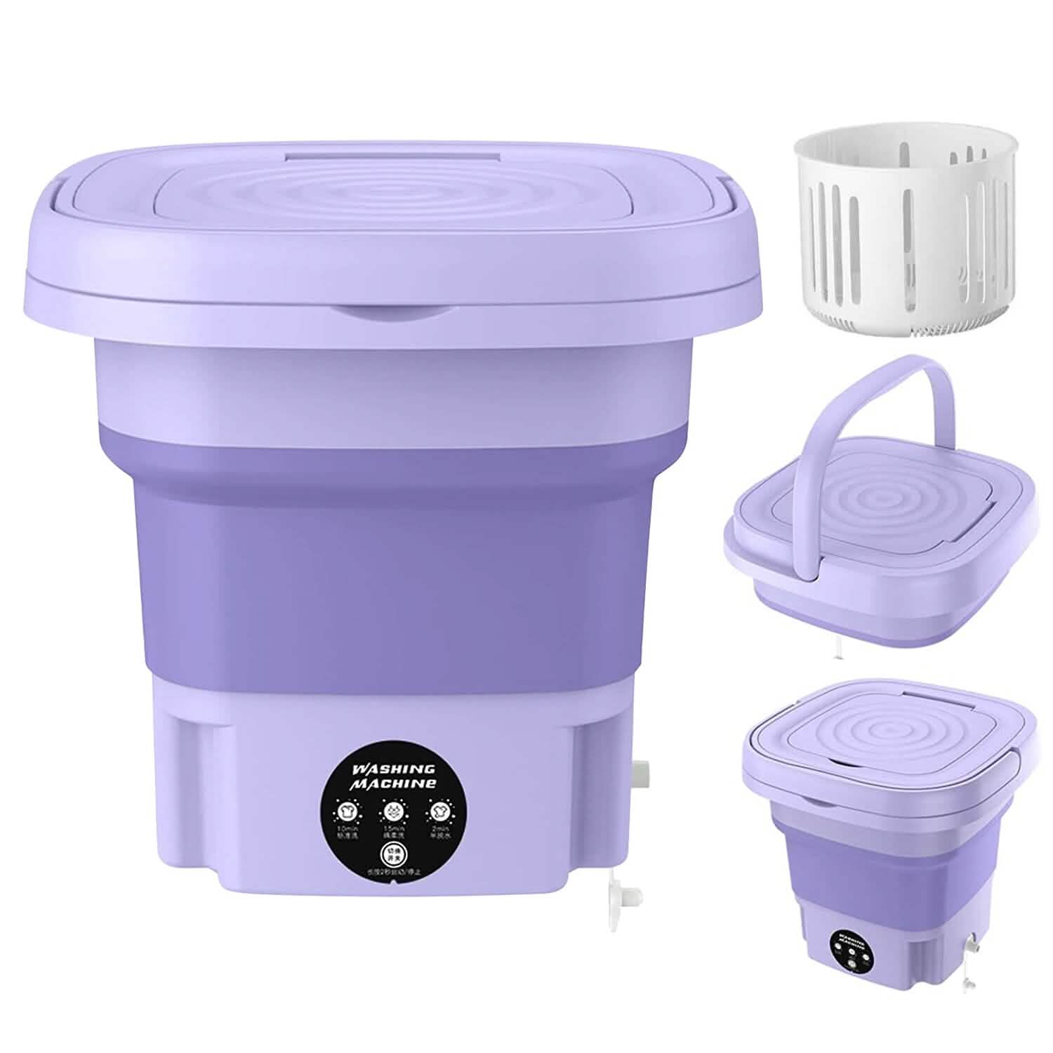 Foldable Laundry Machine with Detachable Drain Basket by DailySale