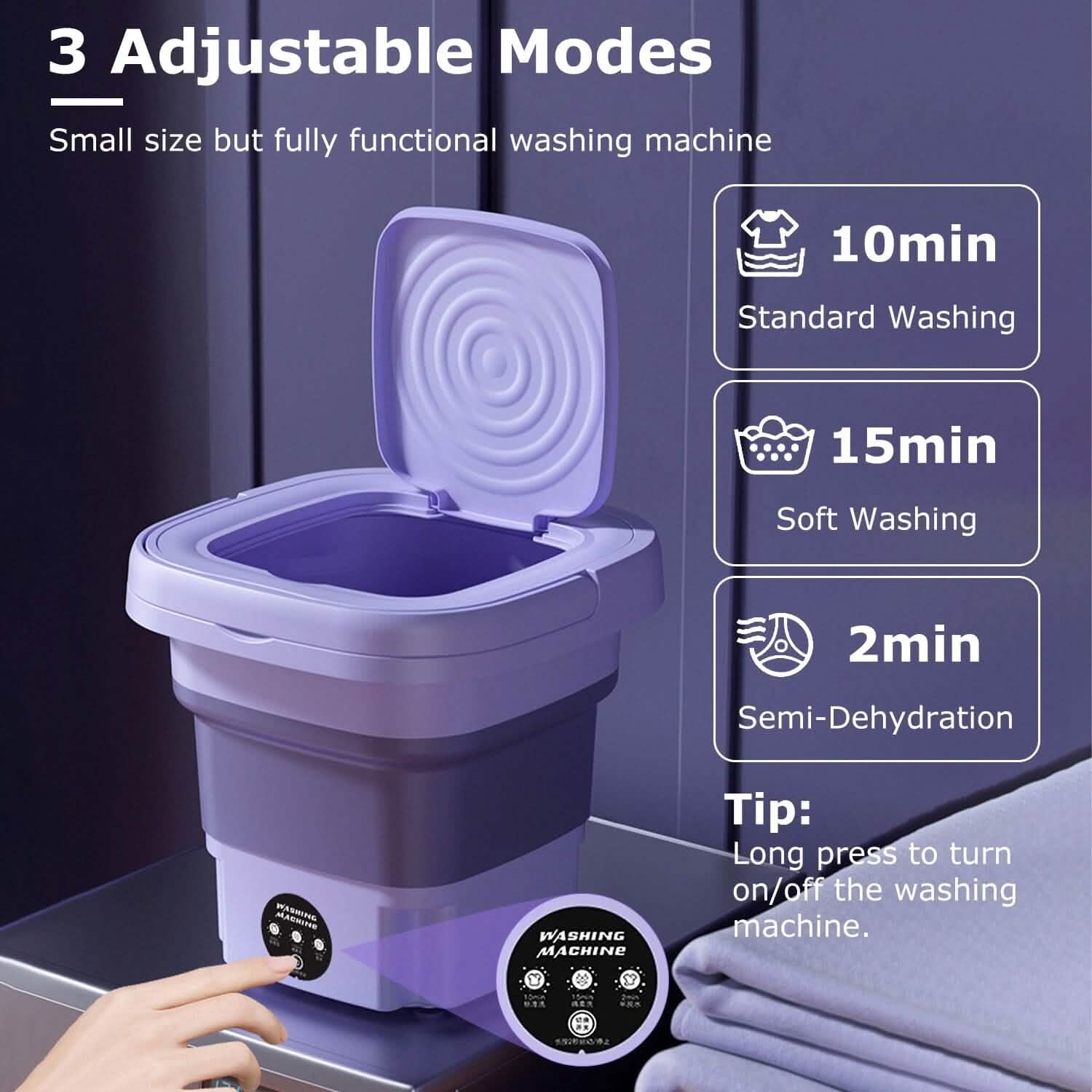 Foldable Laundry Machine with Detachable Drain Basket by DailySale