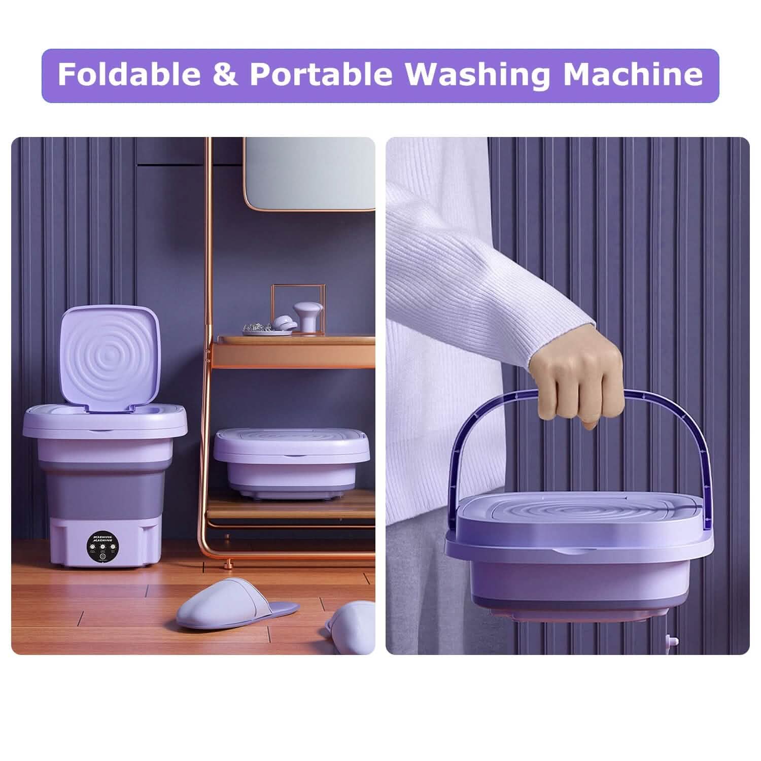 Foldable Laundry Machine with Detachable Drain Basket by DailySale