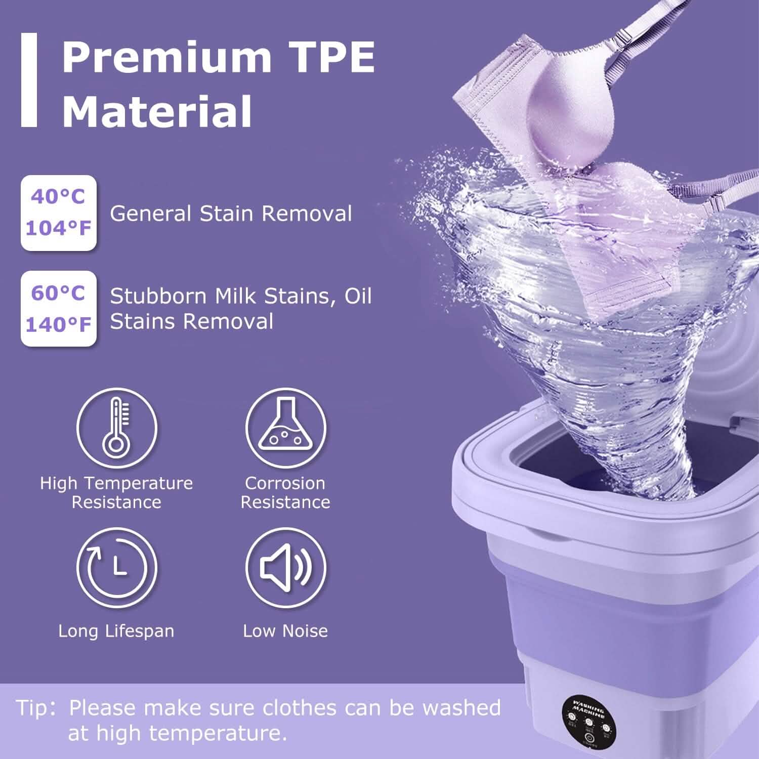 Foldable Laundry Machine with Detachable Drain Basket by DailySale