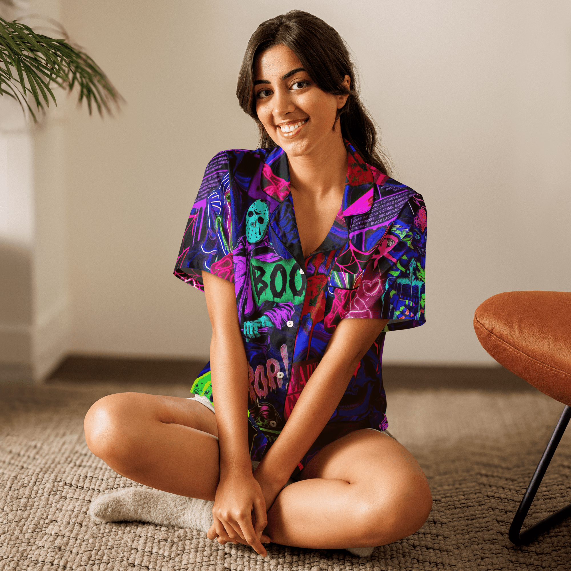 Freaky Frights Silky Pajama Top by Goth Cloth Co.