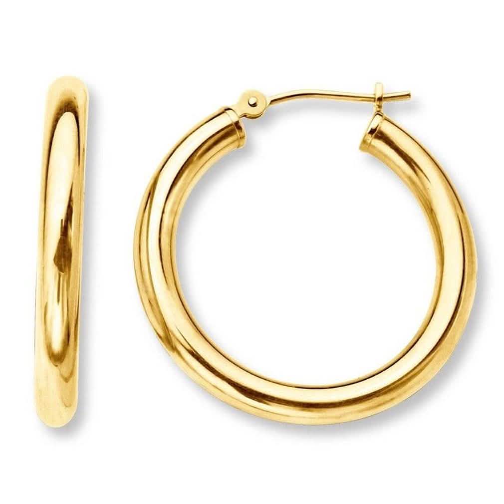 French Lock Hoop Earrings in Solid 14K Gold by DailySale