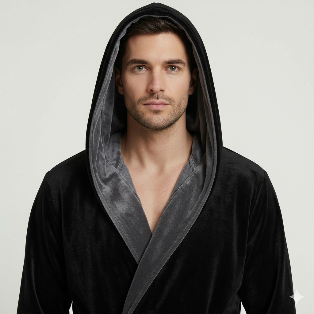 Men’s Robe with Hood – Ultra-Soft Plush Comfort for Everyday Use by Lotus Linen