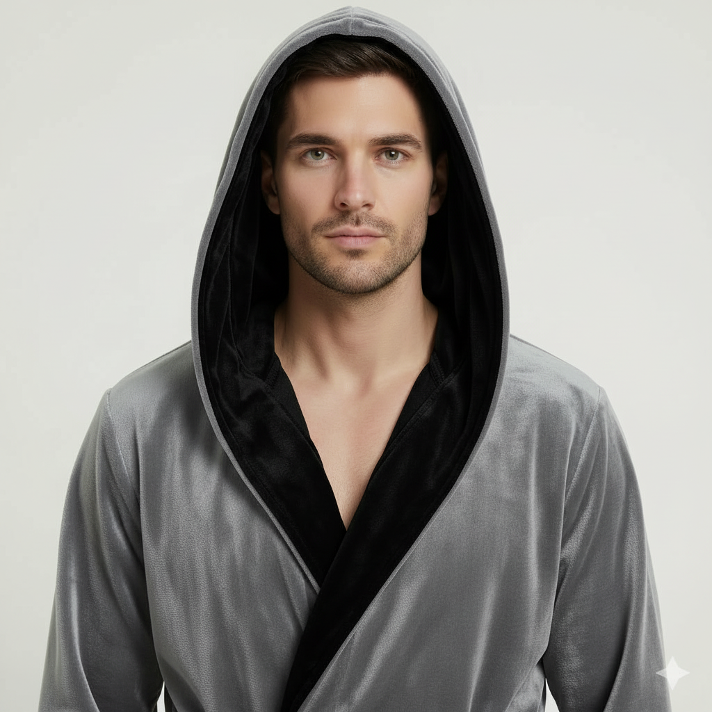 Men’s Robe with Hood – Ultra-Soft Plush Comfort for Everyday Use by Lotus Linen