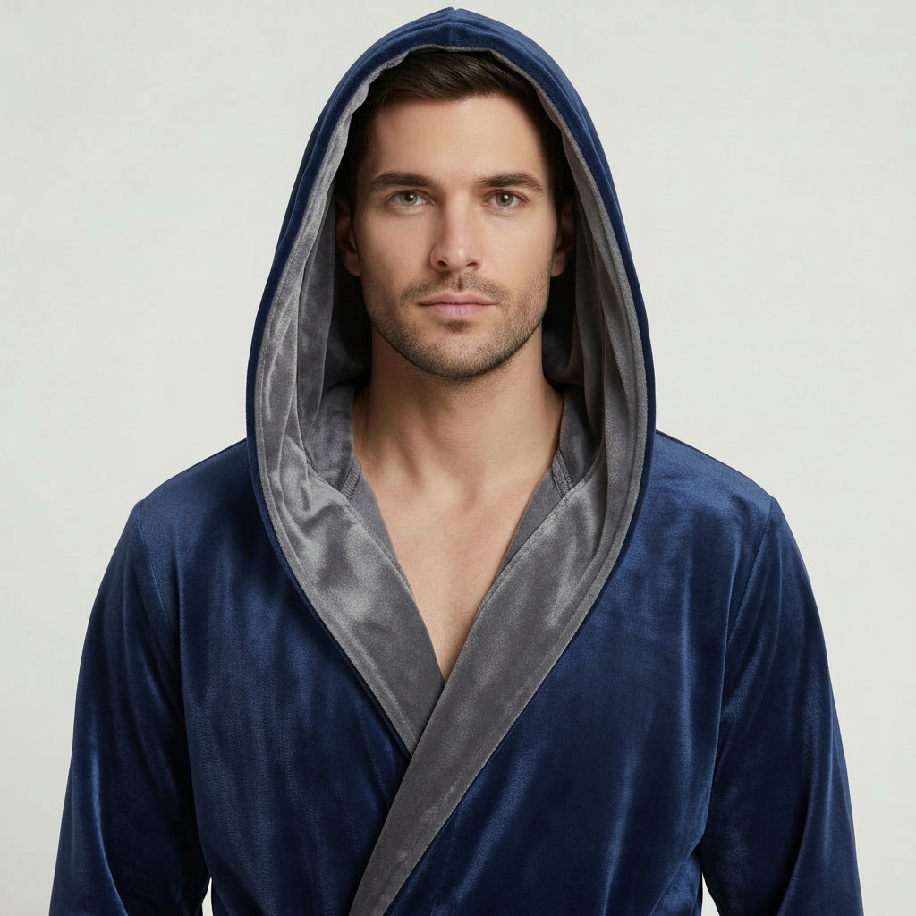 Men’s Robe with Hood – Ultra-Soft Plush Comfort for Everyday Use by Lotus Linen