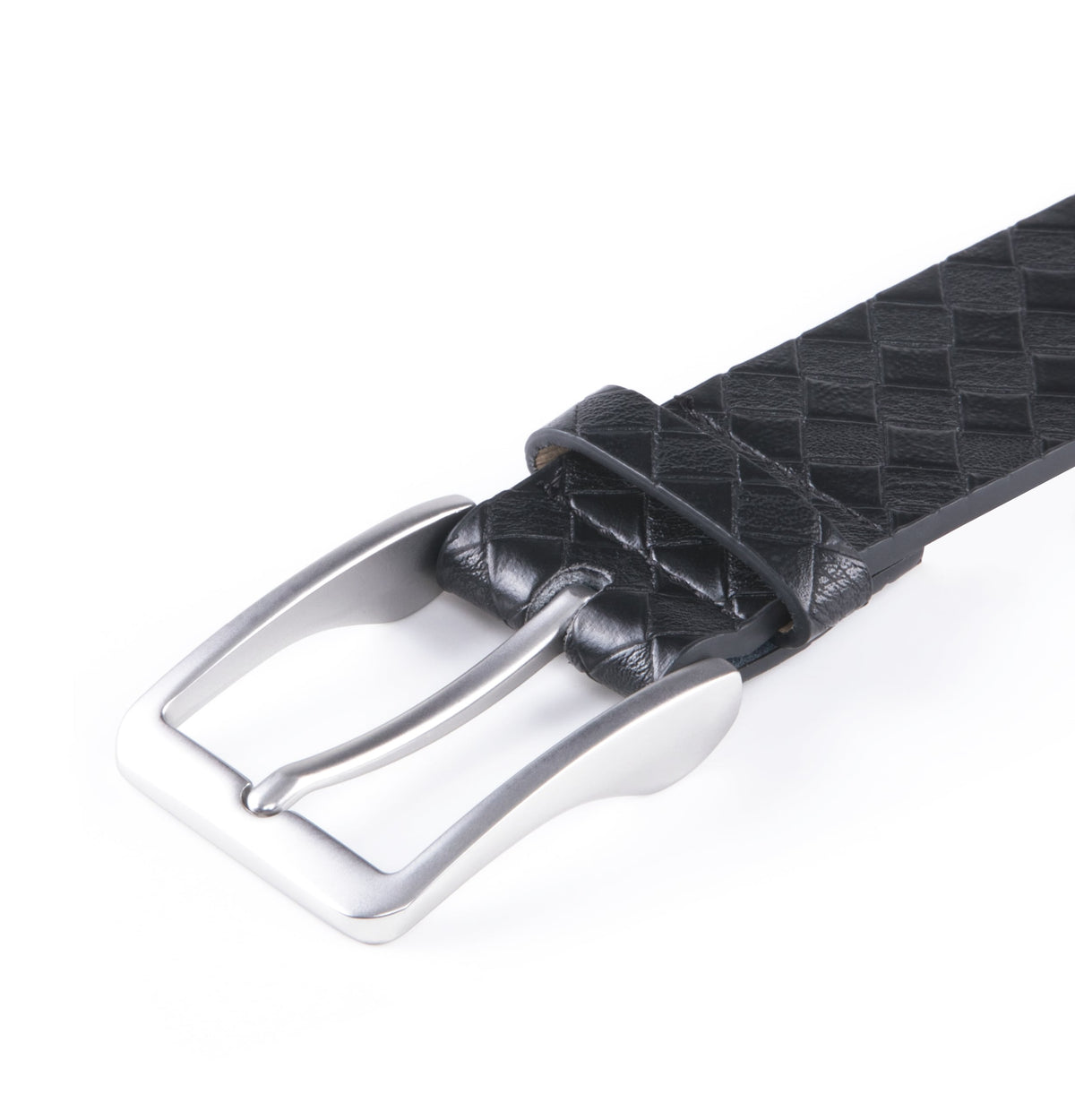 Genuine Split Leather Belt for Men – Brushed Buckle, 1.3" Strap by Access Accessories