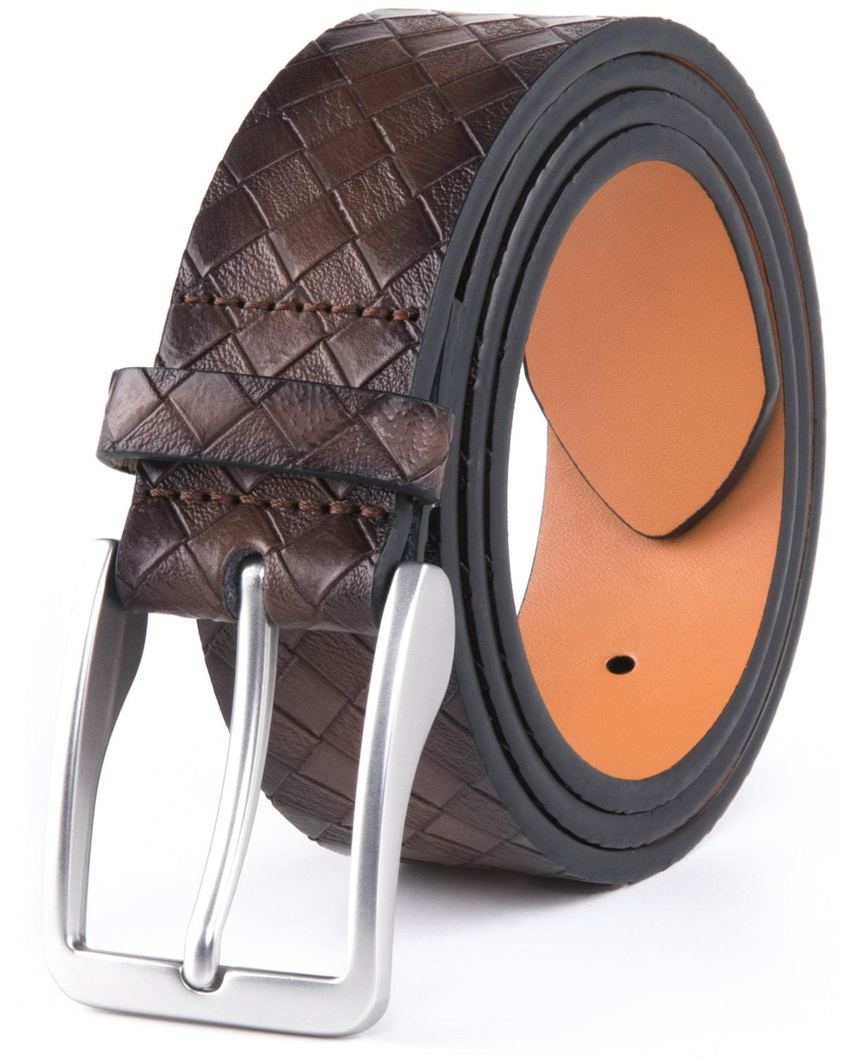 Genuine Split Leather Belt for Men – Brushed Buckle, 1.3" Strap by Access Accessories