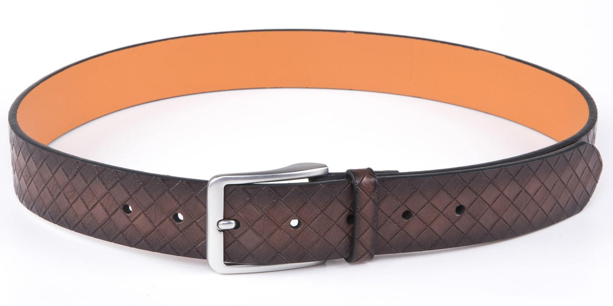 Genuine Split Leather Belt for Men – Brushed Buckle, 1.3" Strap by Access Accessories
