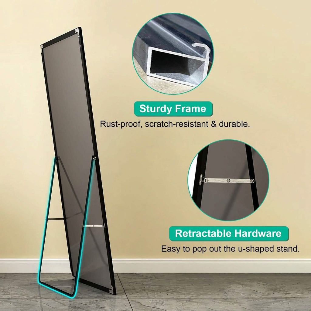 Full Length Mirror Aluminum Alloy Wall Mirror Free Standing Floor by DailySale