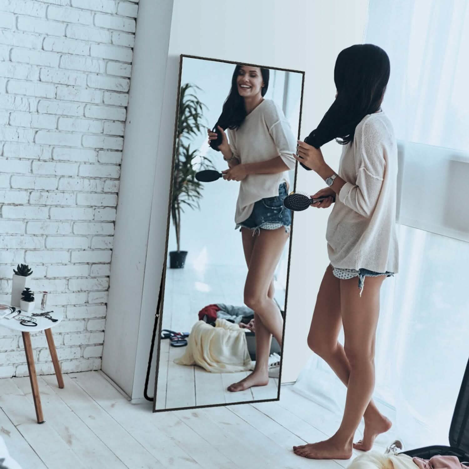 Full Length Mirror Aluminum Alloy Wall Mirror Free Standing Floor by DailySale
