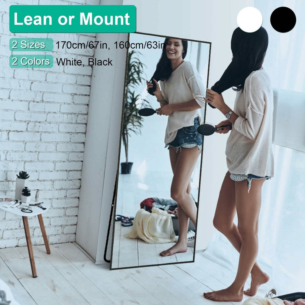 Full Length Mirror Aluminum Alloy Wall Mirror Free Standing Floor by DailySale