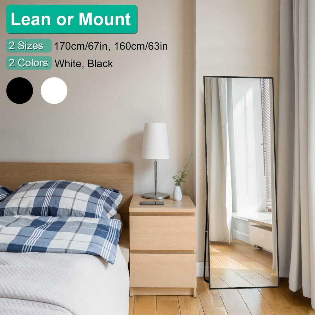 Full Length Mirror Aluminum Alloy Wall Mirror Free Standing Floor by DailySale
