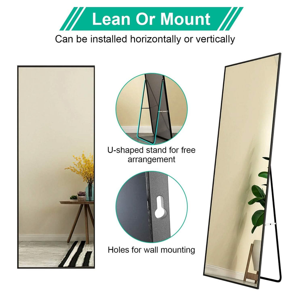 Full Length Mirror Aluminum Alloy Wall Mirror Free Standing Floor by DailySale