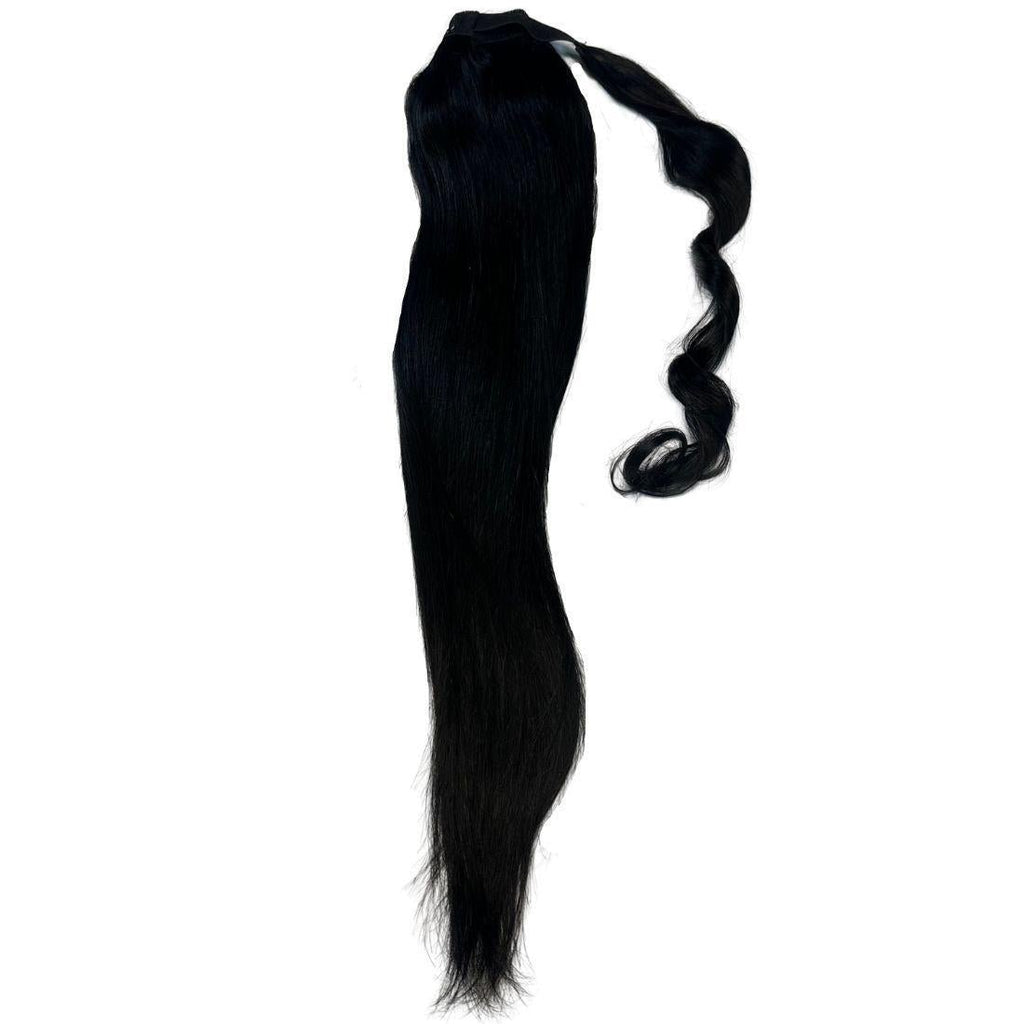 Jet Black 100% Human Hair Ponytail Extension by Private Label