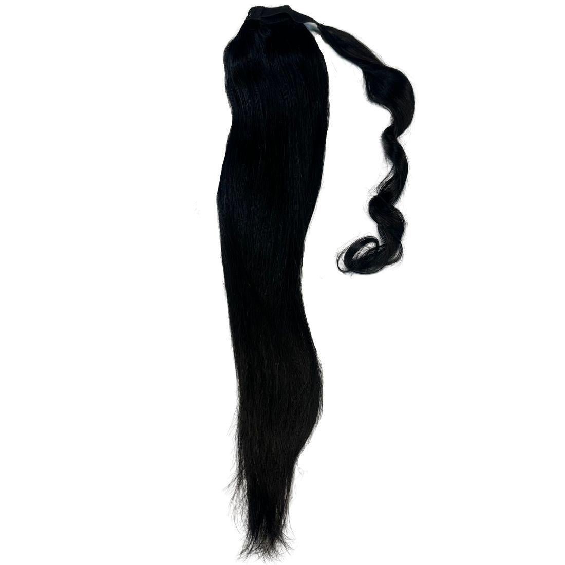 Jet Black 100% Human Hair Ponytail Extension by Private Label