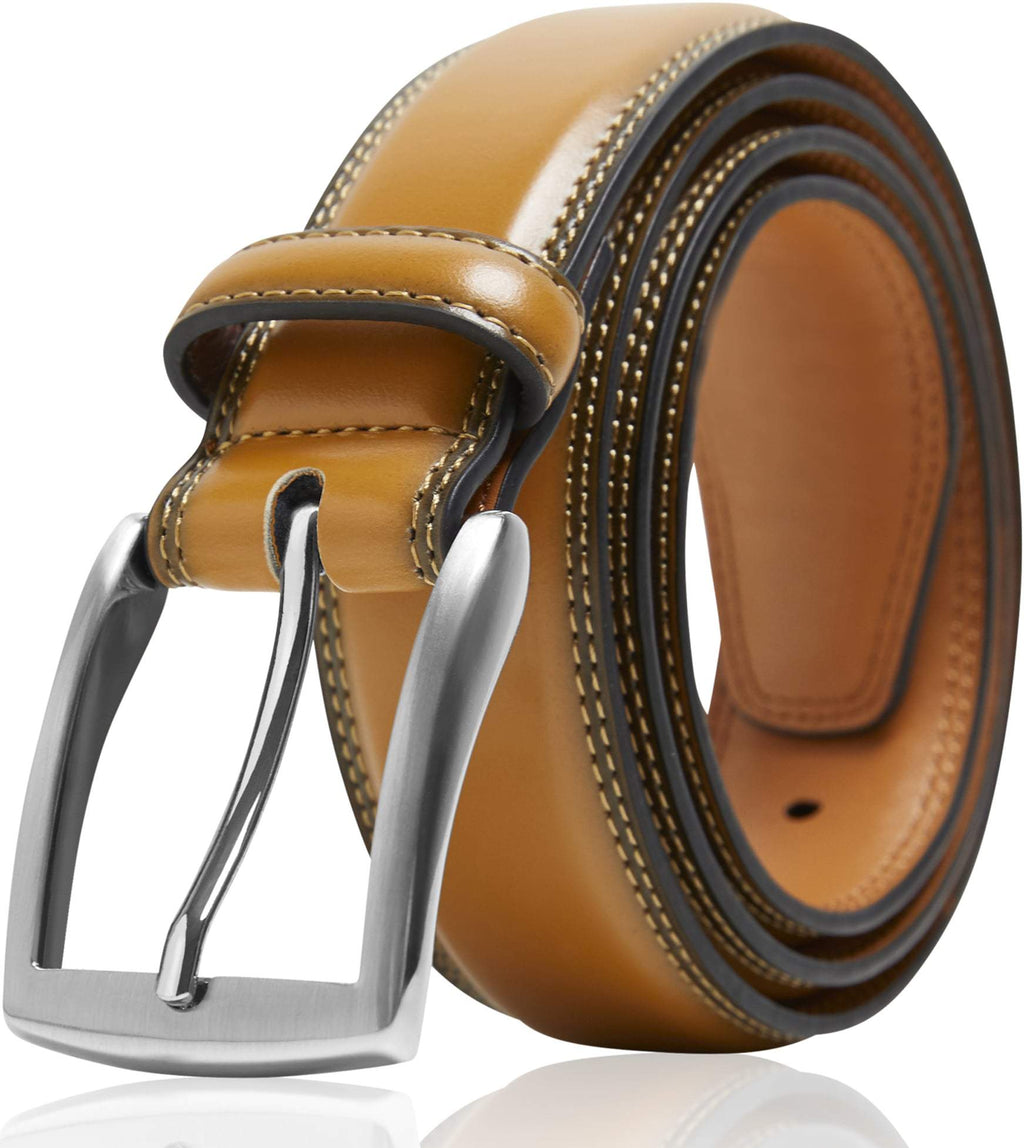 Genuine Leather Belt for Men – Zinc Alloy Buckle, 1.25" Strap by Access Accessories