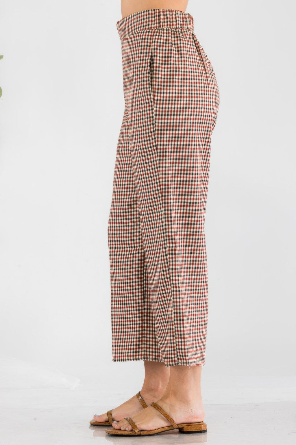 Gingham High Waist Pants by Tigbul's Variety Fashion Shop