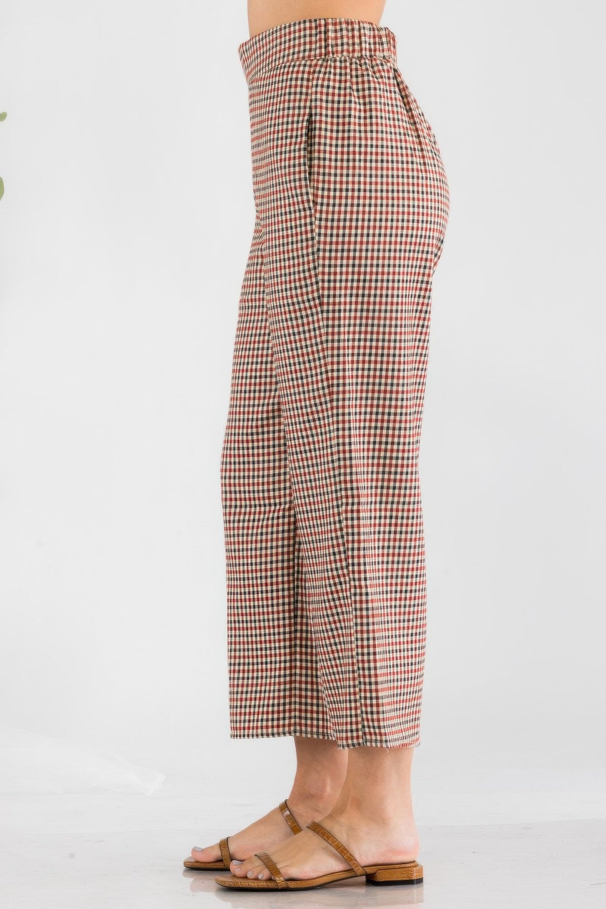 Gingham High Waist Pants by Tigbul's Variety Fashion Shop