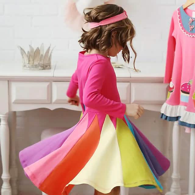Girls' Rainbow Casual Dress by DailySale