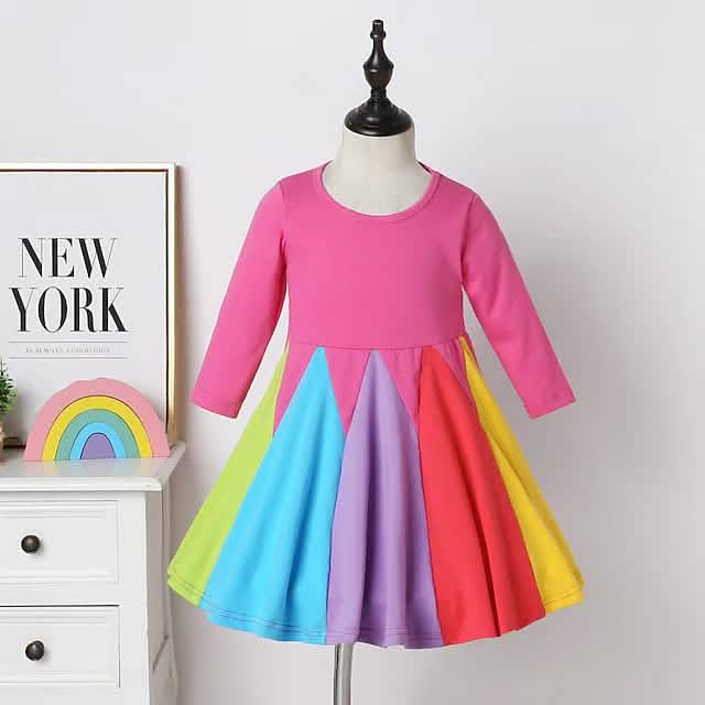 Girls' Rainbow Casual Dress by DailySale