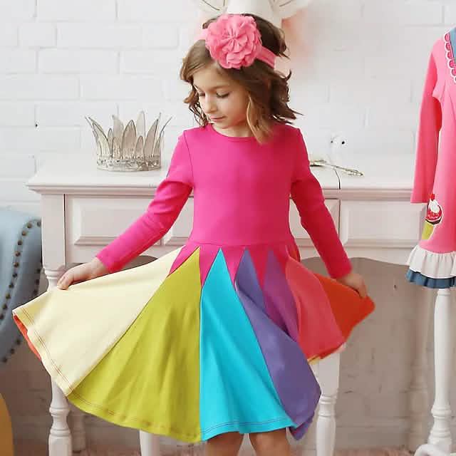 Girls' Rainbow Casual Dress by DailySale
