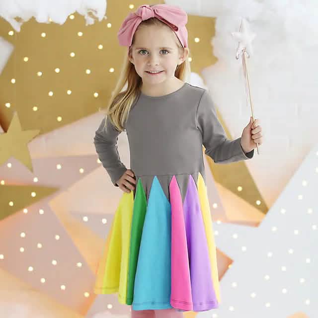 Girls' Rainbow Casual Dress by DailySale