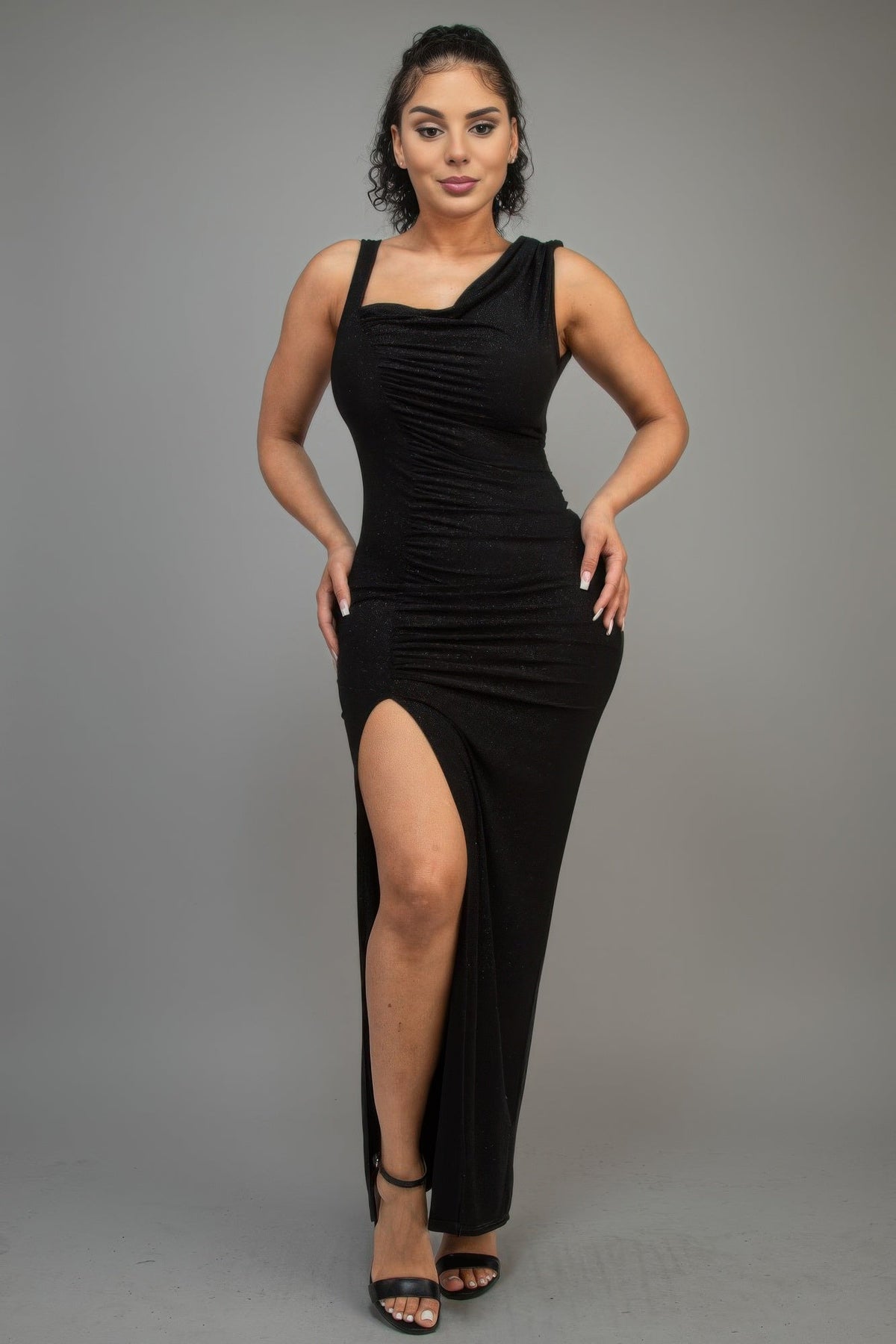 Glitter Slitted Dress by Tigbul's Variety Fashion Shop