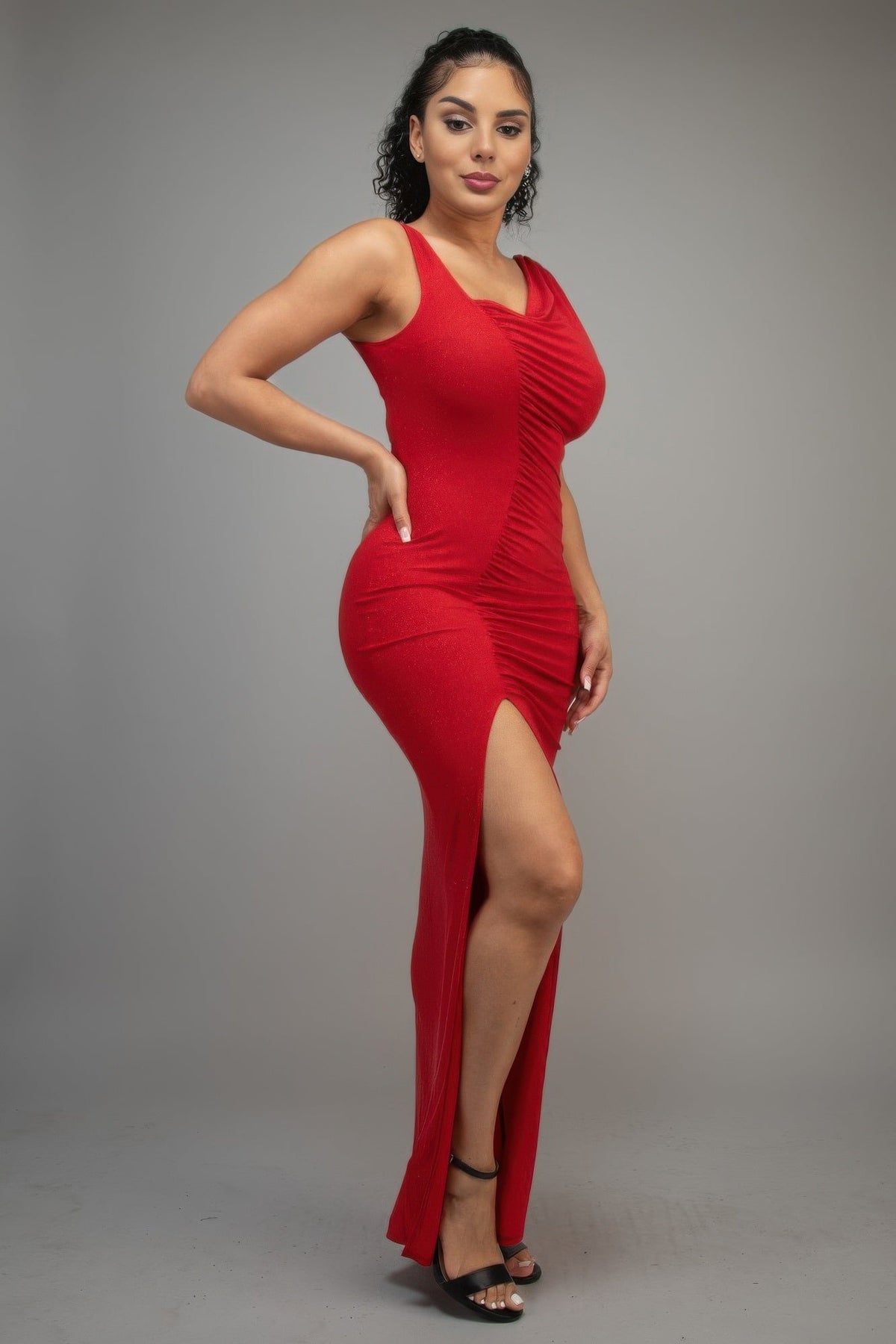 Glitter Slitted Dress by Tigbul's Variety Fashion Shop