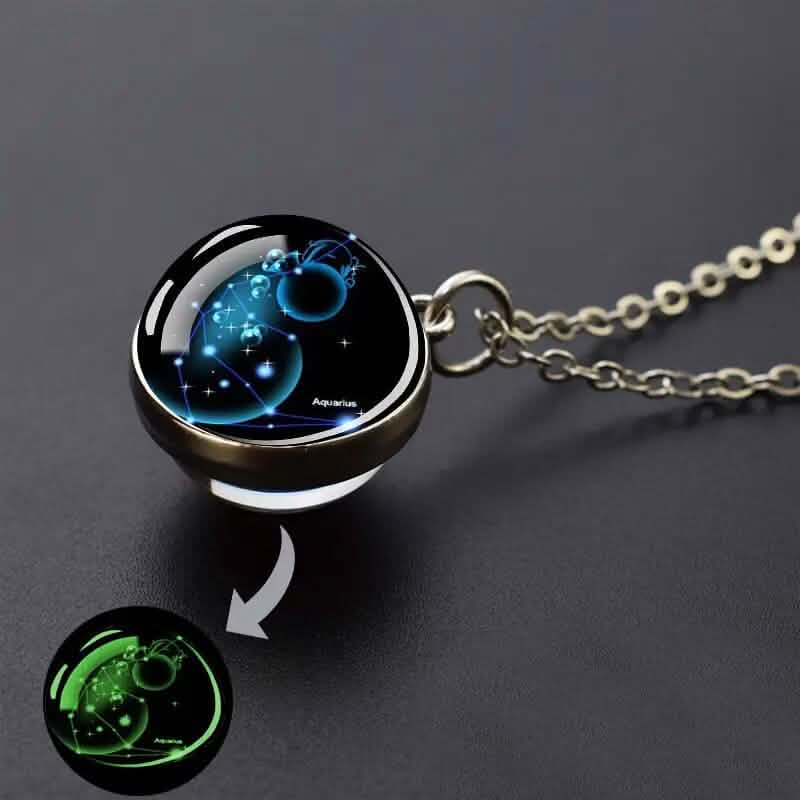 Glow-in-the-Dark Zodiac Pendant Necklace by DailySale