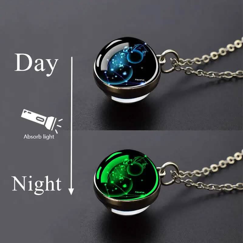 Glow-in-the-Dark Zodiac Pendant Necklace by DailySale