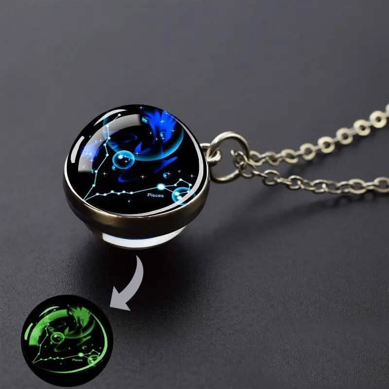 Glow-in-the-Dark Zodiac Pendant Necklace by DailySale