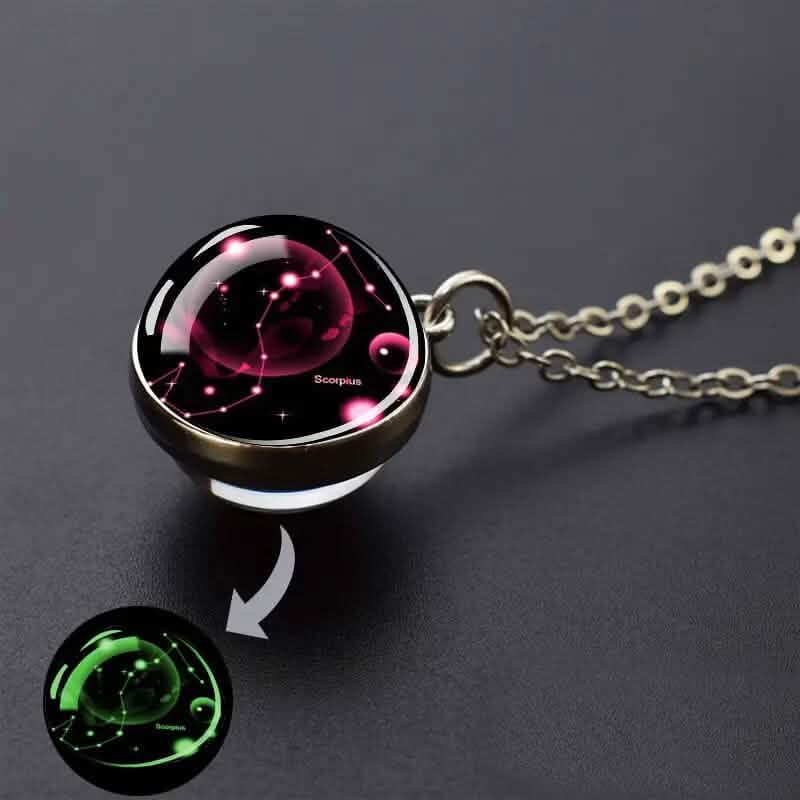 Glow-in-the-Dark Zodiac Pendant Necklace by DailySale