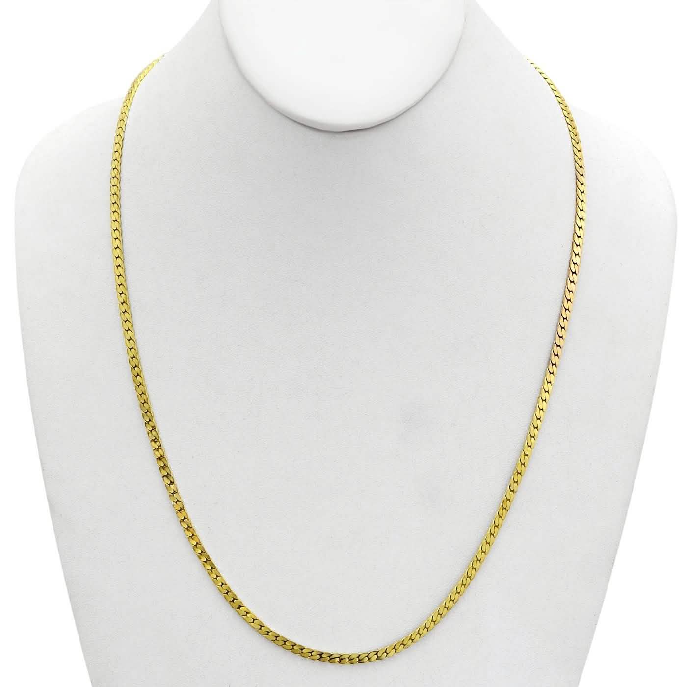 Gold Magic Herringbone Flat Chain Necklace - Size: 18" by DailySale