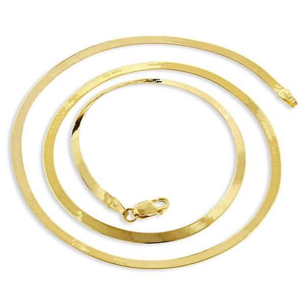 Gold Magic Herringbone Flat Chain Necklace - Size: 18" by DailySale