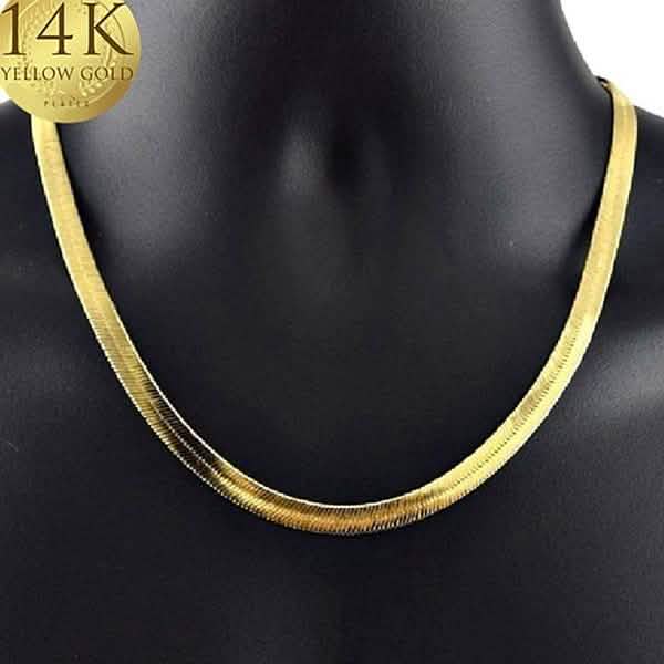 Gold Magic Herringbone Flat Chain Necklace - Size: 18" by DailySale