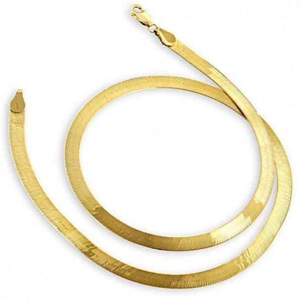 Gold Magic Herringbone Flat Chain Necklace - Size: 18" by DailySale